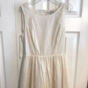 Lauren Conrad. Gently worn. A line cream dress.